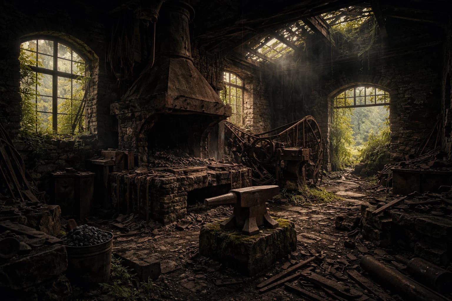 Manoir oublié dans la forêt